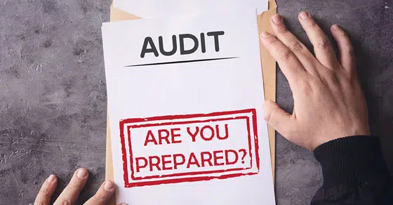 Piece of paper that says Audit: Are you Prepared?